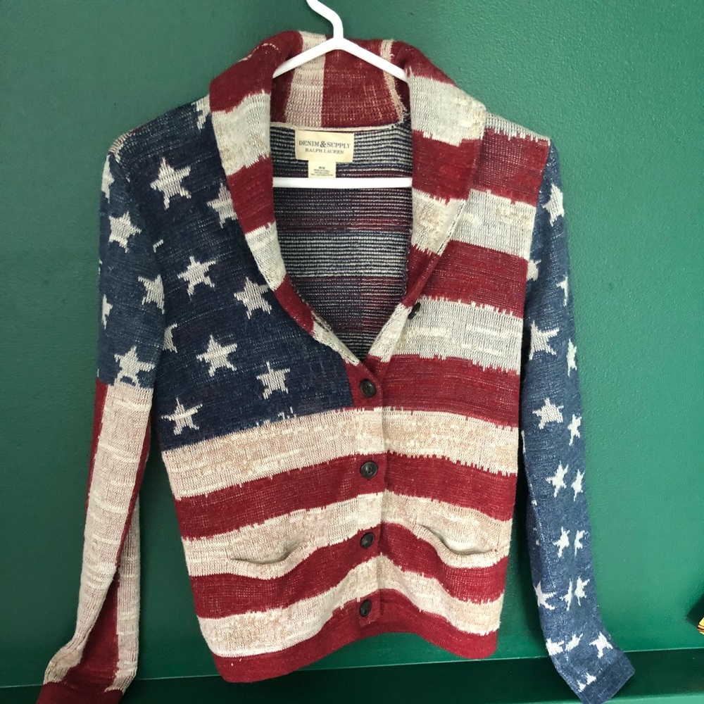 Ralph Lauren Denim&Supply Flag graphic cardigan M